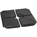 4 Piece Umbrella Base Stand Cantilever Offset Patio Umbrella Weight Plates w/ U Locking, 123 lb Capacity Water or 158 lb Capacity Sand, Black