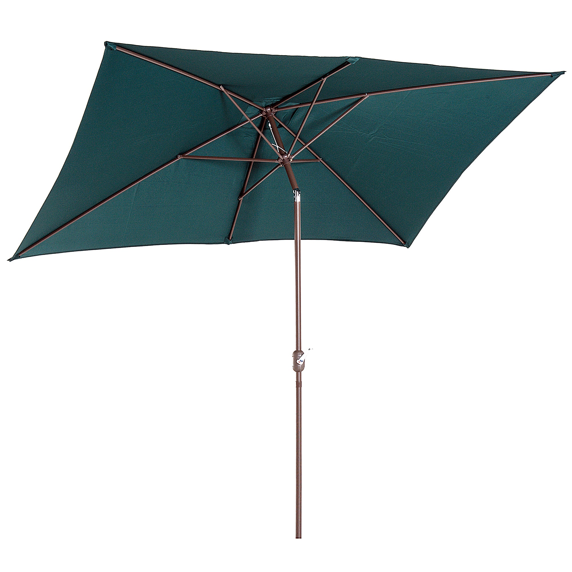6.5x10ft Rectangle Aluminum Tilt Patio Umbrella Garden Market Parasol Outdoor Sunshade Canopy with Crank(Green)