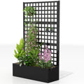 Galvanized Raised Garden Bed Planter Box with Trellis for Climbing Plants, Vegetable, Vines, 43" x 16" x 70"