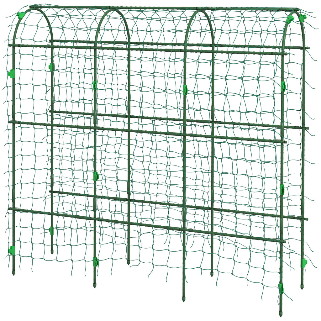 Metal Garden Trellis, Arch Trellis for Climbing Plants Outdoor, A-Frame, with Climbing Net, 17" x 72" x 72"