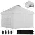 10' x 10' Pop Up Canopy Tent, Instant Sun Shelter, Tents for Parties, with Wheeled Carry Bag, White