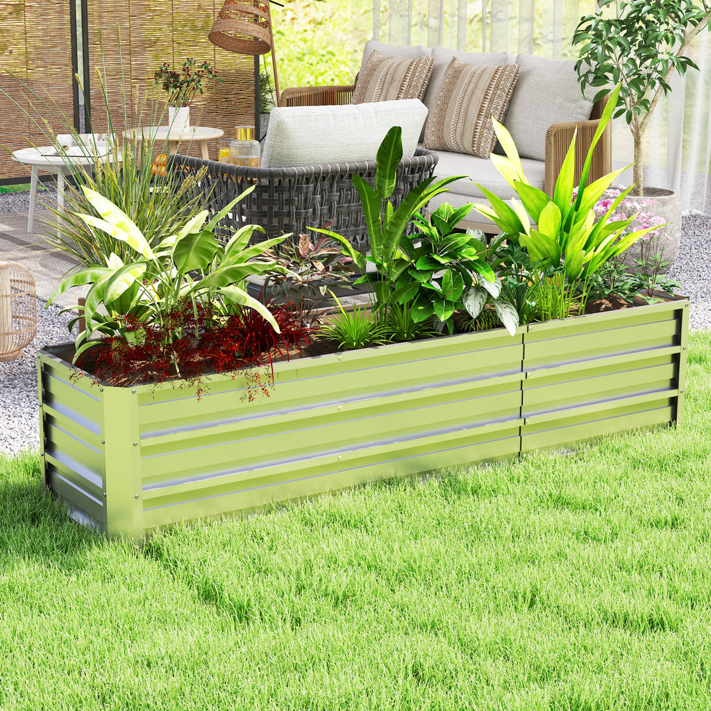 6' x 1.5' x 1.3' Galvanized Raised Garden Bed, Elevated Large Metal Planter Box w/ Install Gloves for Backyard, Patio to Grow Vegetables, Herbs, and Flowers, Silver