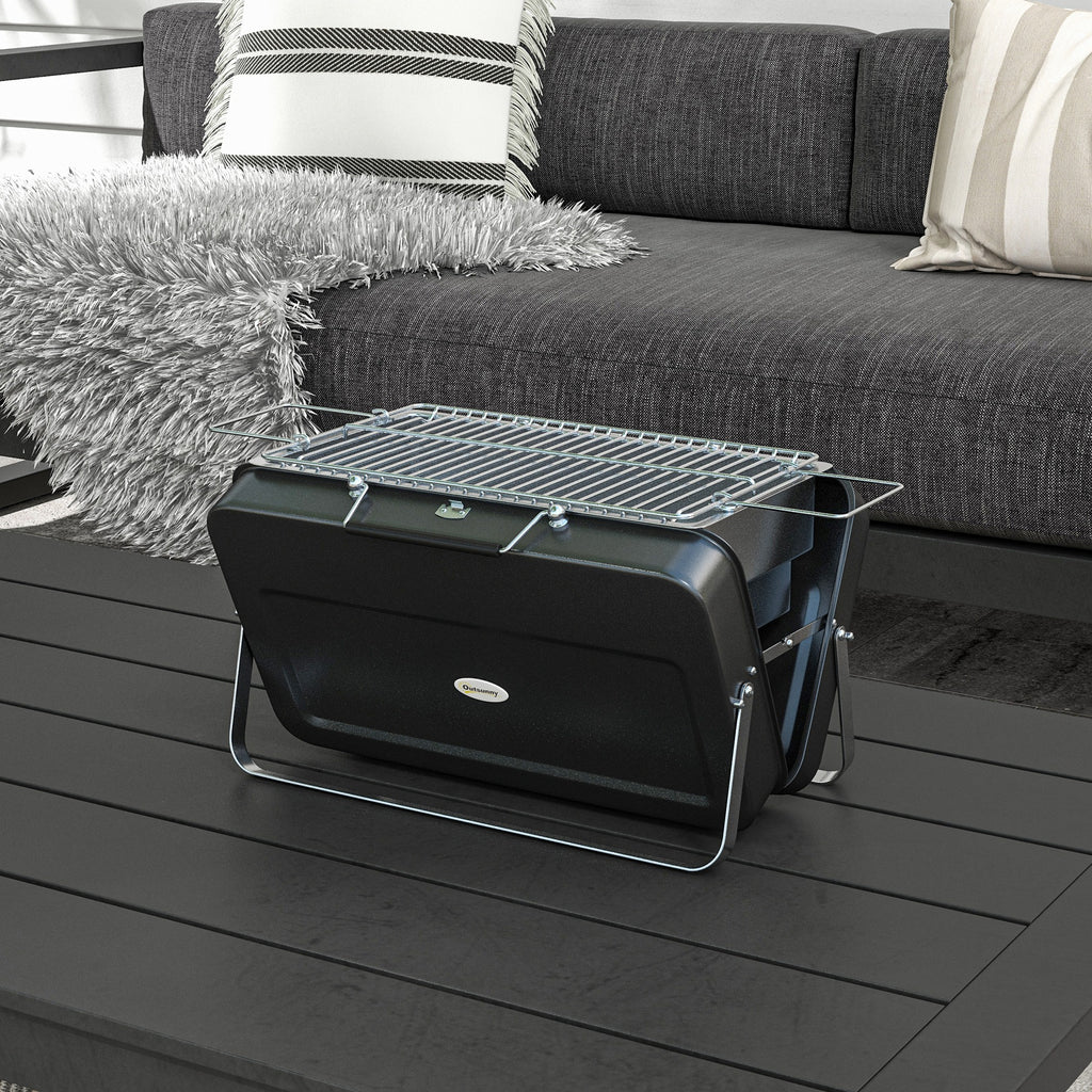 Metal Suitable-Style Portable BBQ Grill - Black