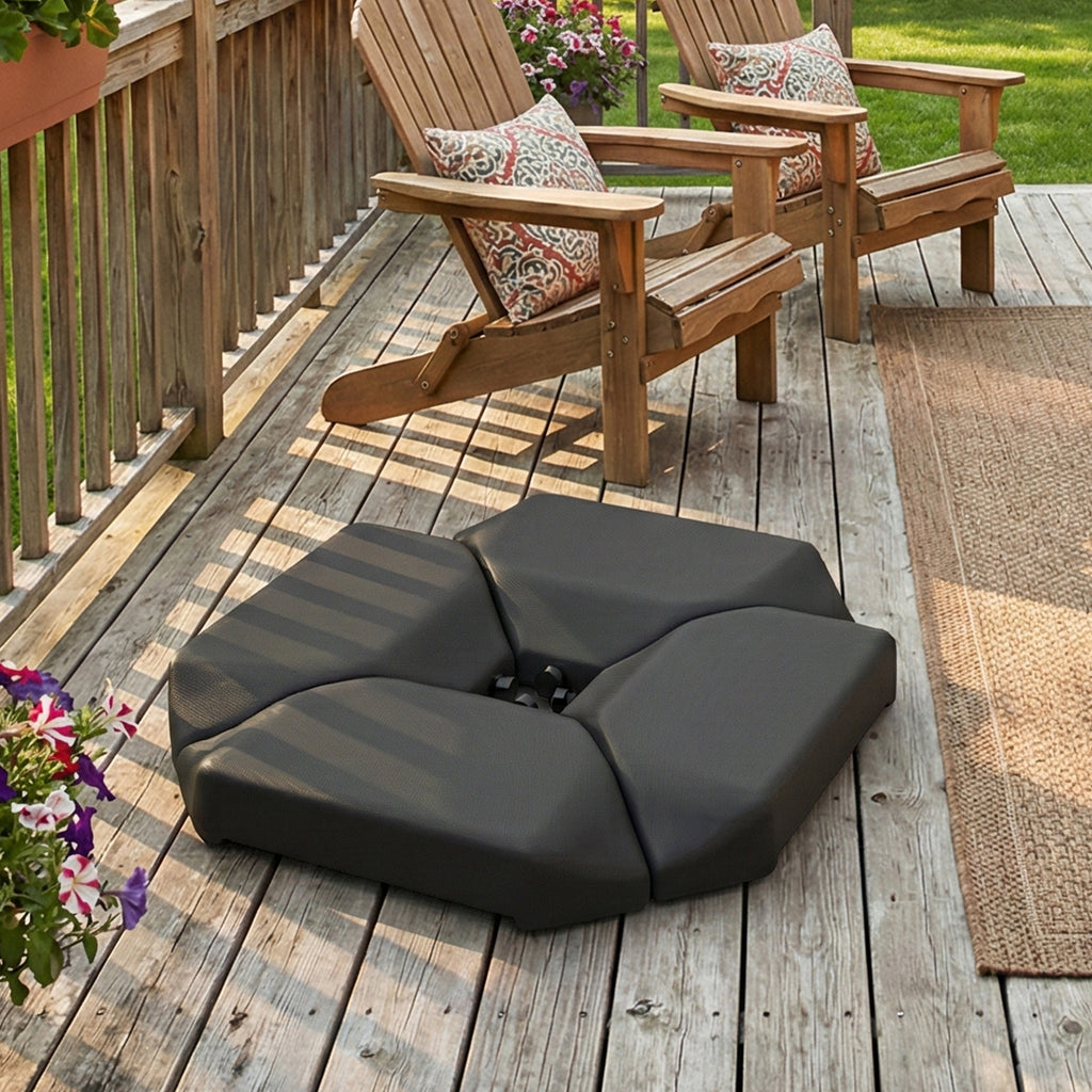 4PCs Cantilever Umbrella Base Weights for Offset Banana Parasol, HDPE Water or Sand Filled Patio Umbrella Weights