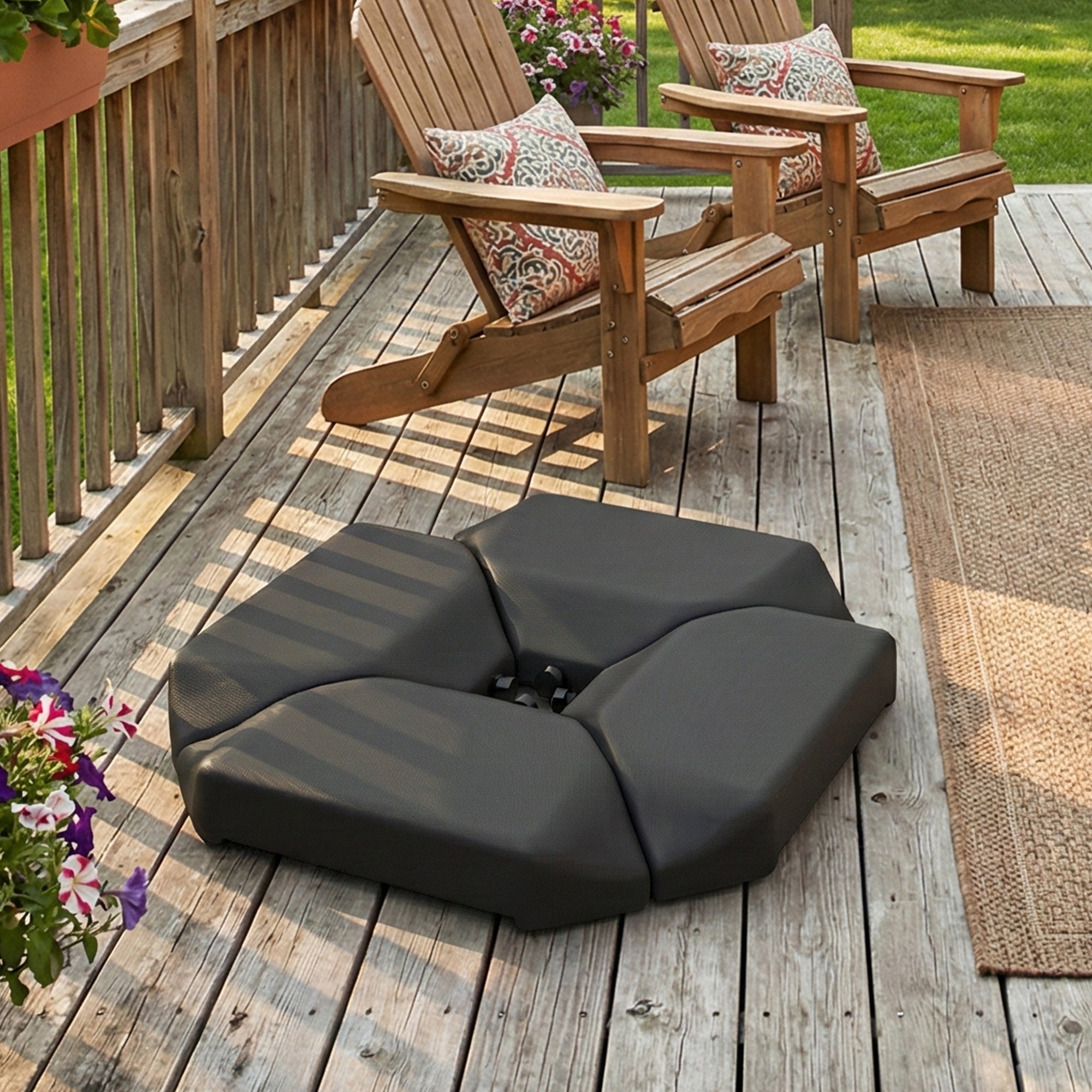 4PCs Cantilever Umbrella Base Weights for Offset Banana Parasol, HDPE Water or Sand Filled Patio Umbrella Weights