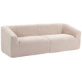 3 Seater Sofa, Chenille Boneless Cloud Couch with Spring Cushion, Wide and Deep Seat, Beige