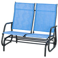 Outdoor Glider Bench, Patio Glider for 2 Persons, Blue