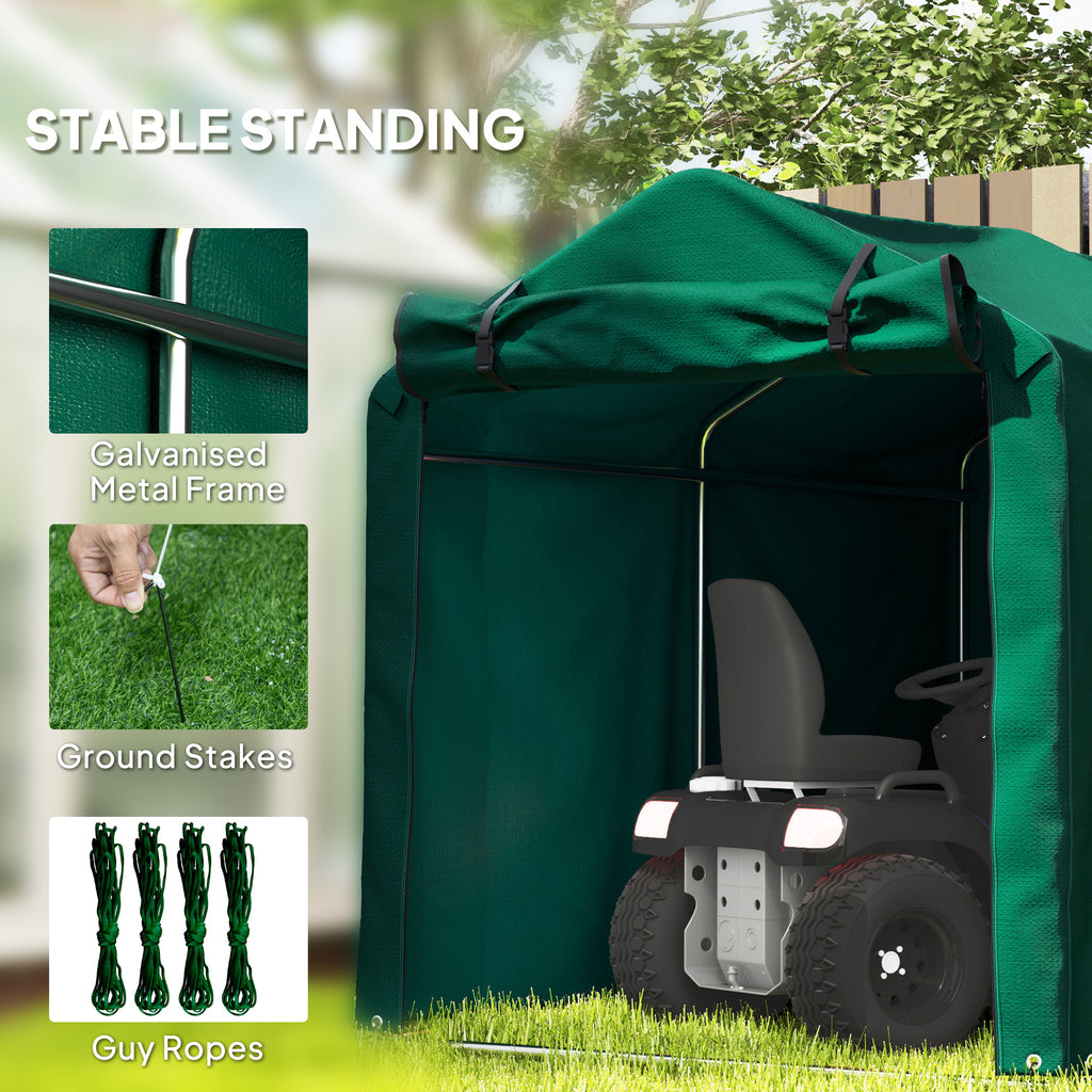 Outdoor Storage Shed, UV Resistant Bike Tent with Roll-up Zipper Door, Portable Shed for Bike, Motorcycle, Dark Green