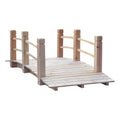 5FT Wood Garden Bridge Outdoor Decorative Landscape Side Rails Backyard Moon Bridge Park Decor Natural Wood