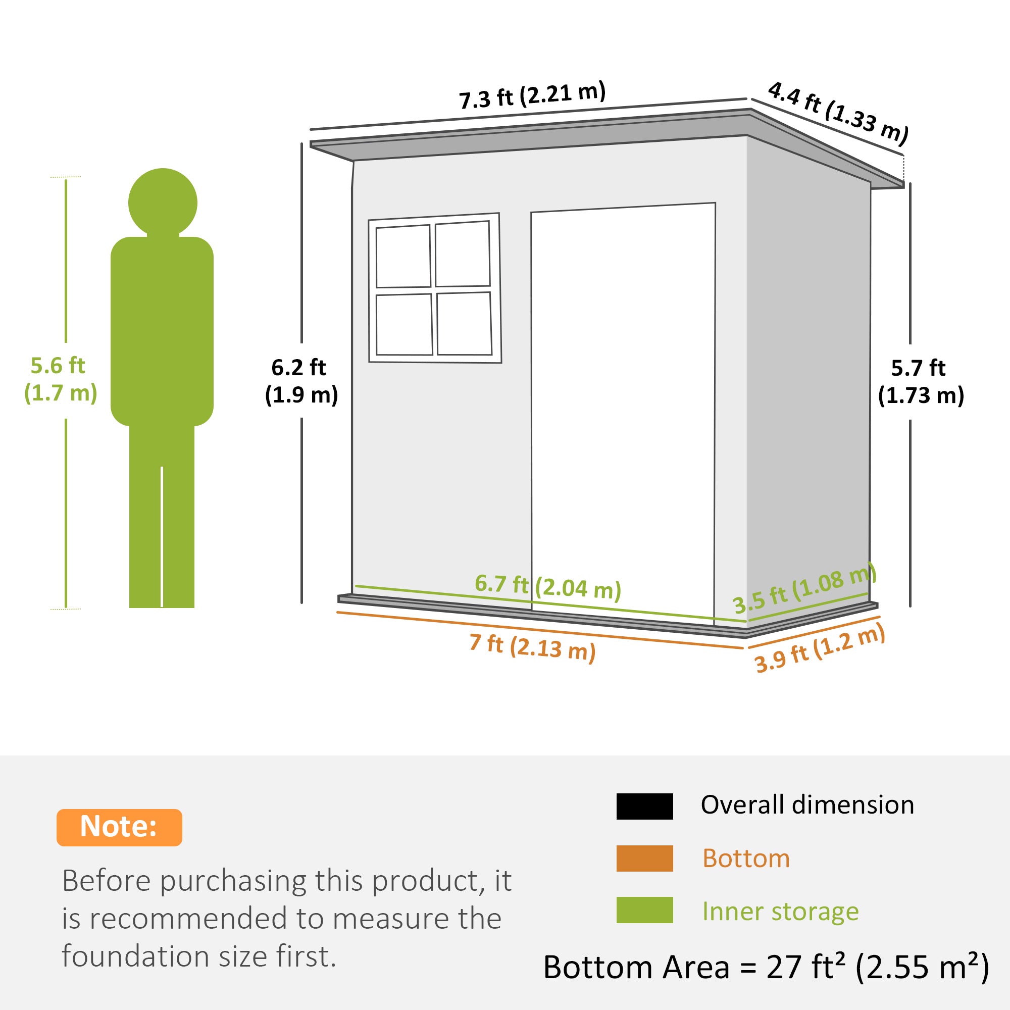 7' x 4' Galvanised Steel Outdoor Storage Shed, Garden Shed with Window, Lockable Wide Door and Air Vents, Warm Grey