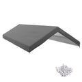 10 x 20ft Carport Replacement Canopy, UV Resistant Garage Car Cover with Ball Bungee Cords, Dark Grey