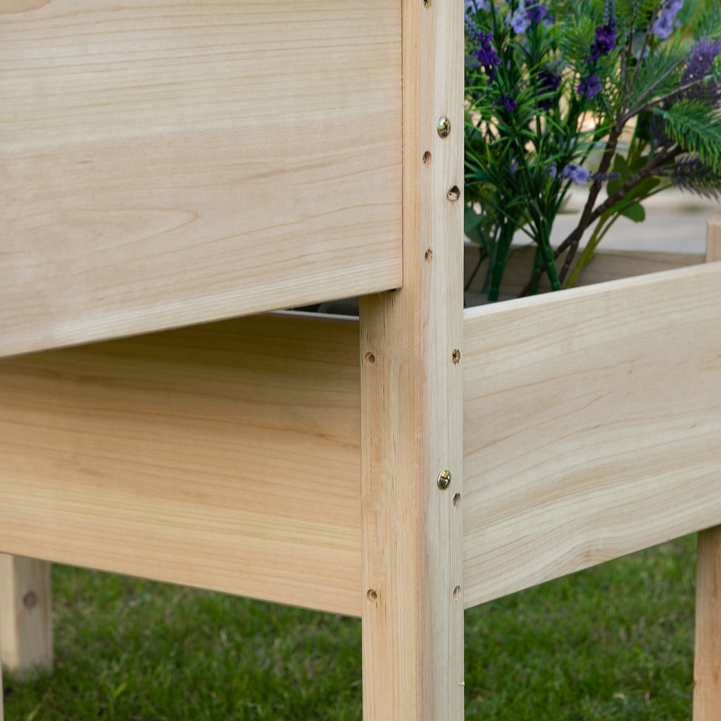 34"x34"x28" 2-Tier Raised Garden Bed Wooden Planter Box for Backyard, Patio to Grow Vegetables, Herbs, and Flowers