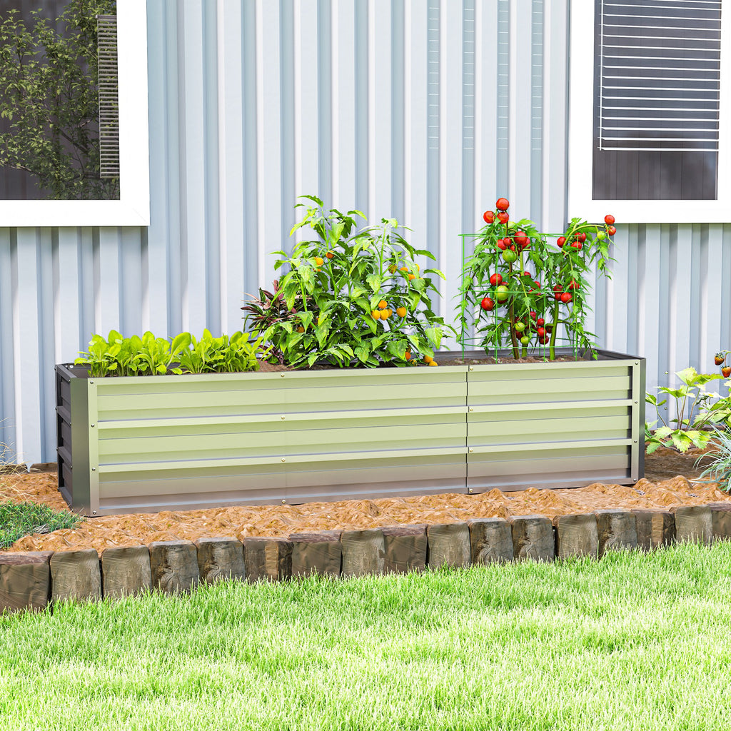 6' x 1.5' x 1.3' Galvanized Raised Garden Bed, Elevated Large Metal Planter Box w/ Install Gloves for Backyard, Patio to Grow Vegetables, Herbs, and Flowers, Silver