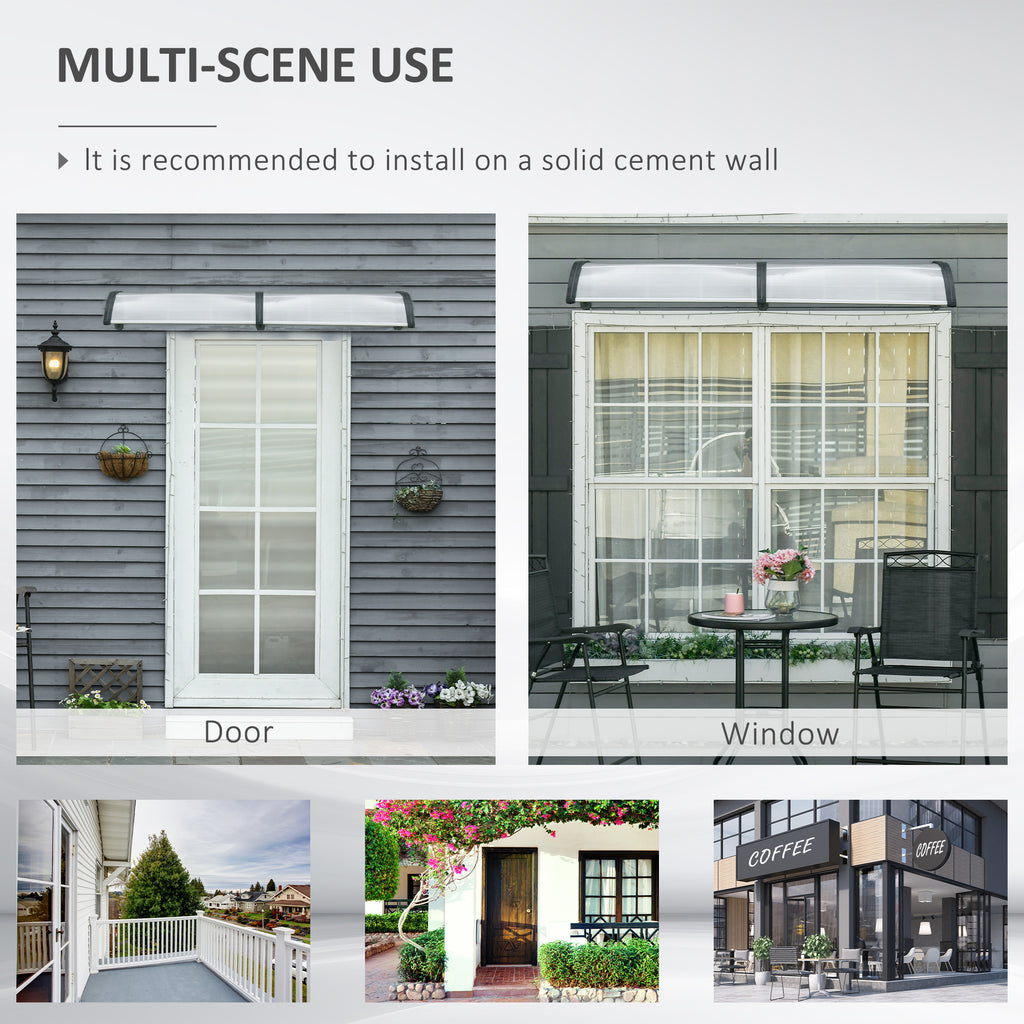 Awning Door Canopy, 78.7" x 37.8", Polycarbonate Front Door Outdoor Patio Cover for UV Protection, Clear