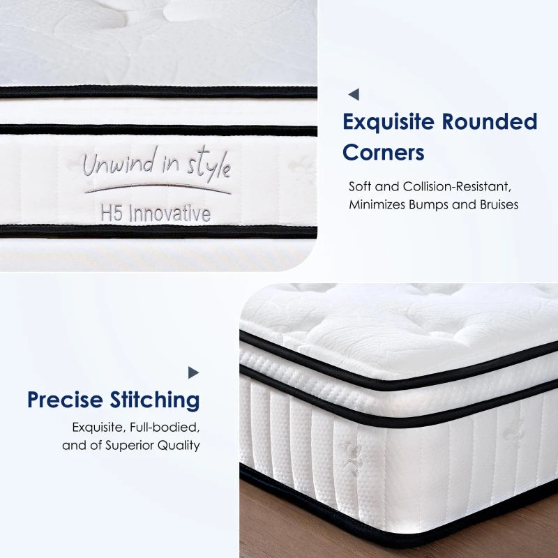 CertiPUR-US certified 10 inch full hybrid mattress with memory foam and pocket coils