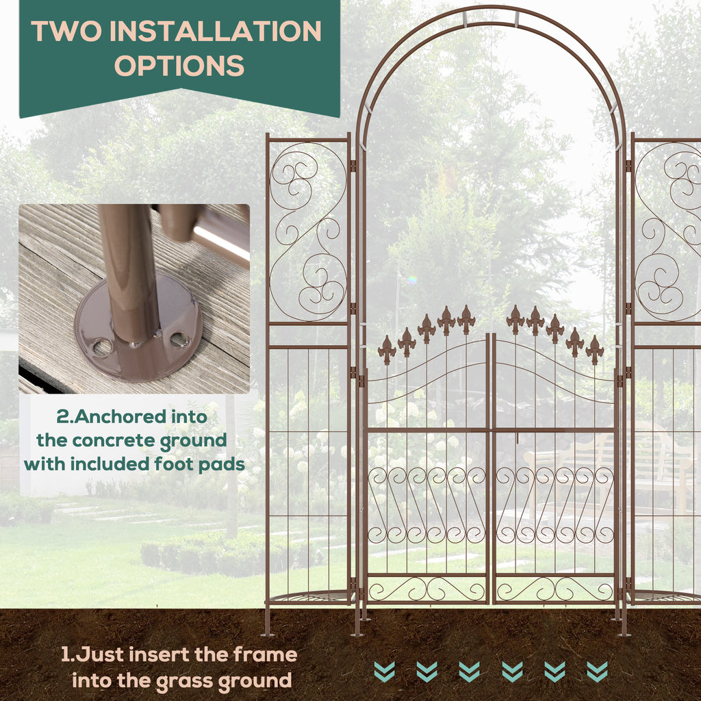 7ft Garden Arch Trellis, Metal Arch, Outdoor Garden Arbor for Climbing Plants, Wedding Decoration