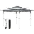 11.5 x 11.5 ft Pop Up Canopy Tent with 1-Button Push Easy Setup, UPF 50+ 2-Tier Instant Canopy with Carry Bag, Dark Grey