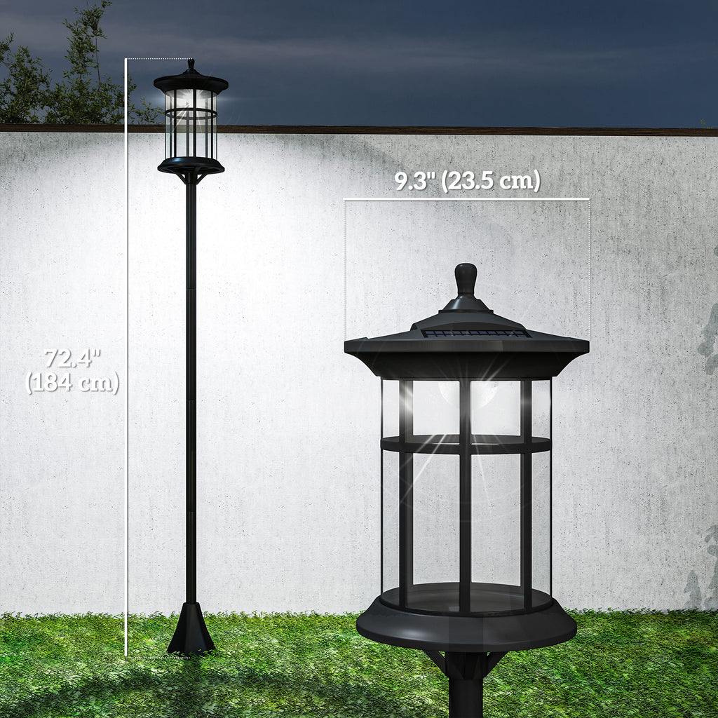 72" Solar Post Light, Cool White LED Outdoor Lamp, Waterproof IP44 for Patio, Garden, Backyard, Pathway, 2 Pack