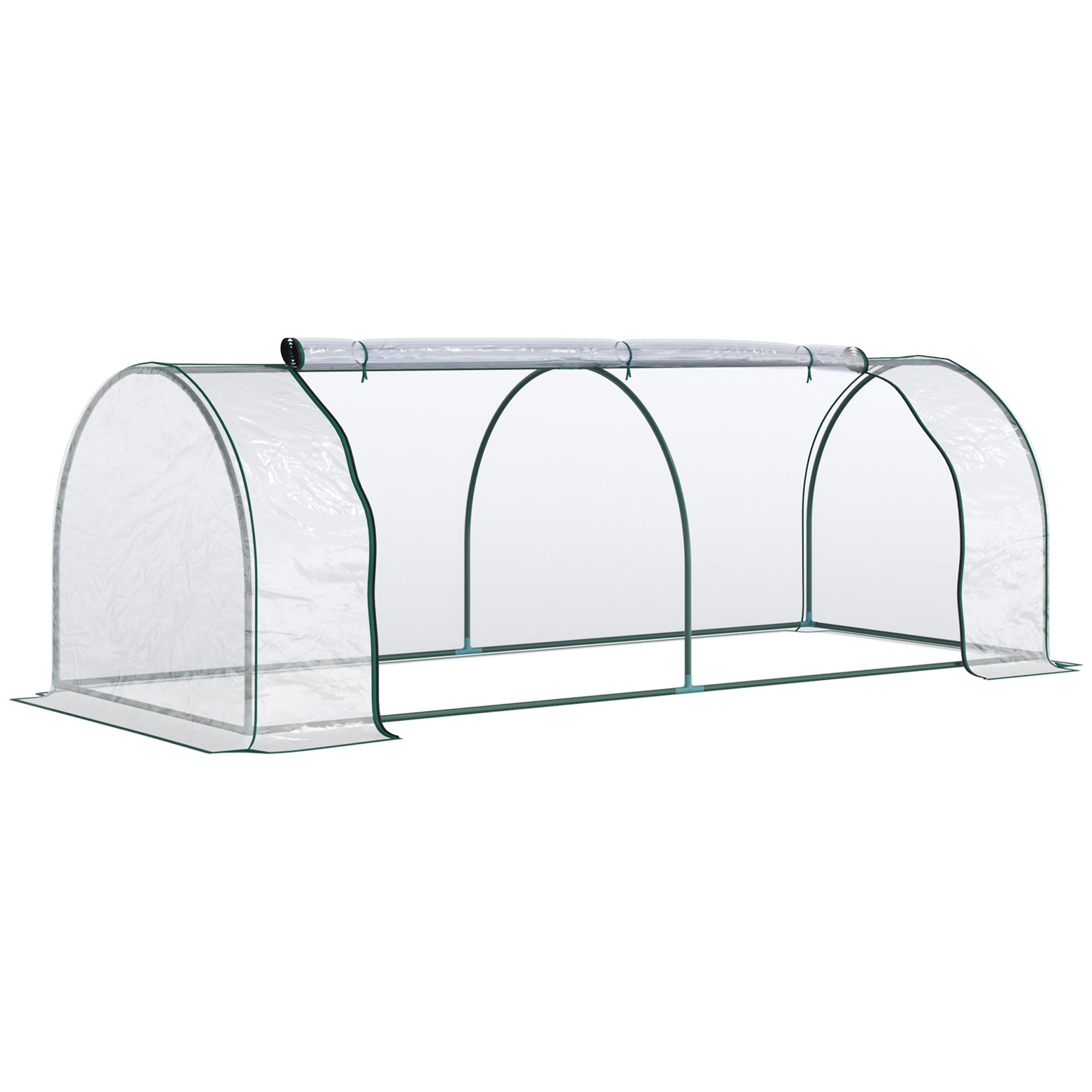 8' x 3' x 2.6' Mini Greenhouse Portable Hot House for Plants with Zippered Doors for Outdoor, Indoor, Garden, Clear