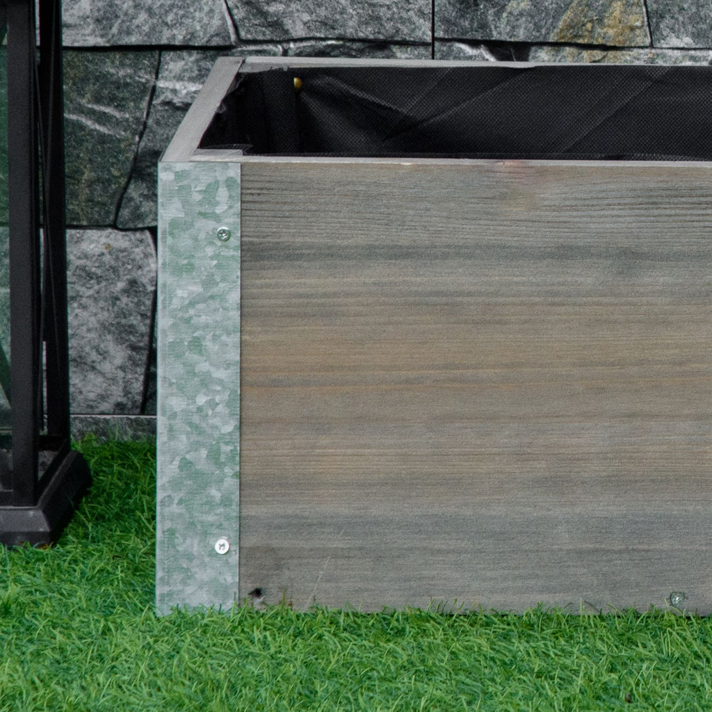 3' x 1' Raised Garden Bed Elevated Wooden Planter Box Outdoor for Backyard, Patio to Grow Vegetables, Herbs, and Flowers, Light Grey