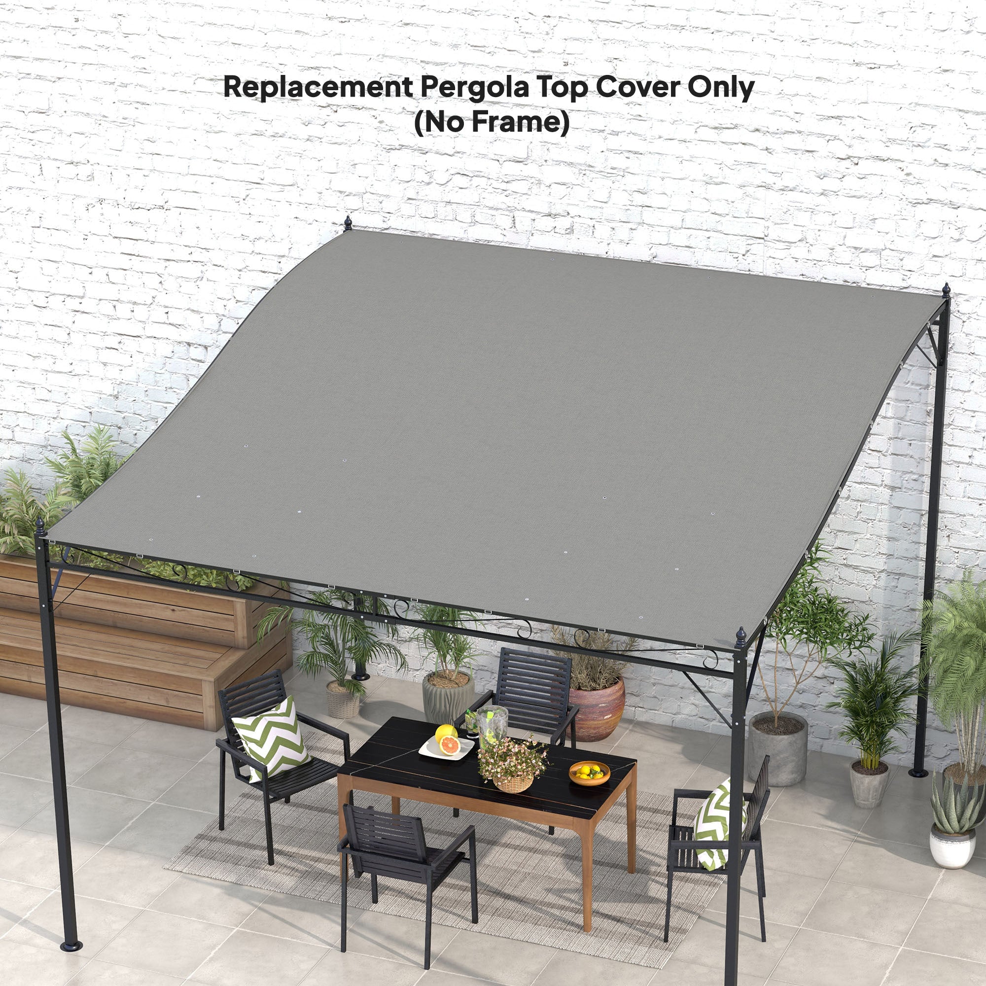 Pergola Canopy Replacement, Pergola Shade Cover for 10' x 10' Pergola ( 84C-038 Series), Dark Grey