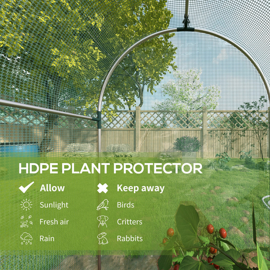 Galvanized Steel Crop Cage, Plant Protection Tent with Zippered Door, 4' x 4', Green
