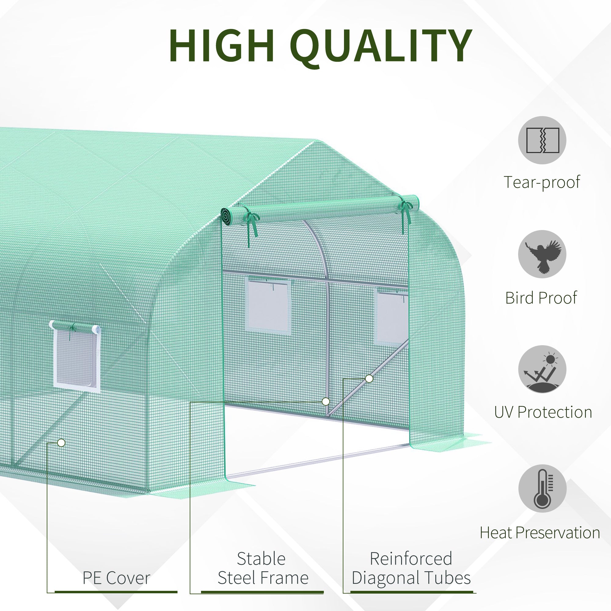 Outdoor Greenhouse Walk-In Greenhouse Portable Greenhouse Canada Garden Plant Flower Seed Greenhouse W/ Premium Steel Frame