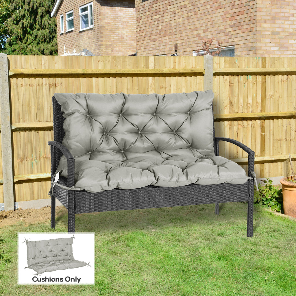 2-Seater Garden Bench Cushion Swing Chair Mat Replacement with Backrest, for Indoor and Outdoor, 39.4"x38.6", Grey