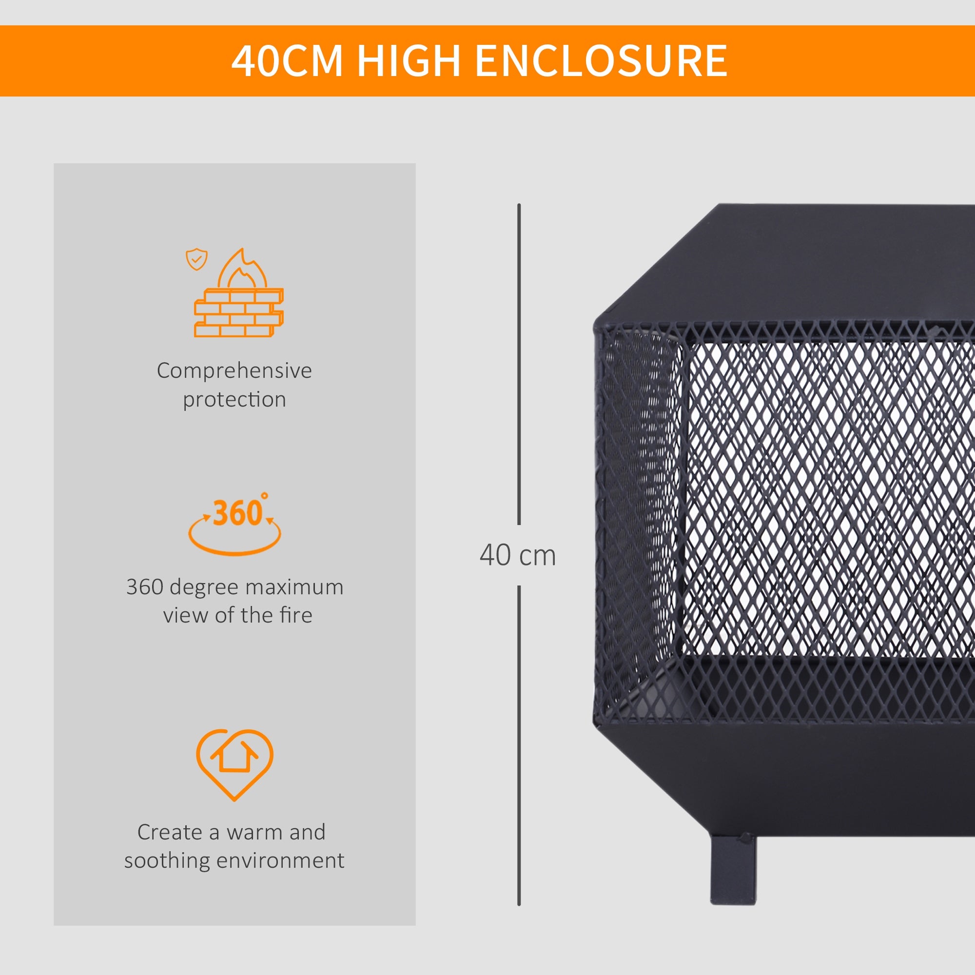 17" Outdoor Fire Pit with Fire Poker, Wood Burning Firepits, Portable Firepit for Patio Backyard Bonfire Camping, Black