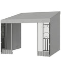 10' x 10' Wall Pergola, Outdoor Gazebo with 2 Curtains and 2 Nettings, UV Resistant, for Patio, Deck, Light Grey