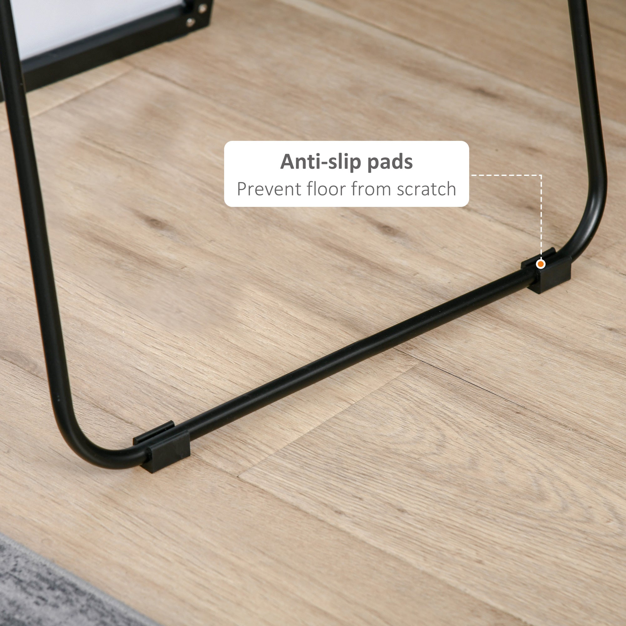 64"x20" Full Length Mirror, Floor Standing, Wall-Mounted or Leaning Against Wall Tall Mirror w/Support Frame, Rectangular Full Body Mirror for Bedroom, Living Room, Black