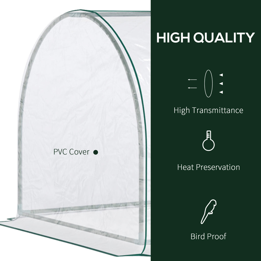 8' x 3' x 2.6' Mini Greenhouse Portable Hot House for Plants with Zippered Doors for Outdoor, Indoor, Garden, Clear