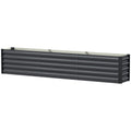 8 x 1.3 x 1.5ft Galvanized Raised Garden Bed, Reinforced Outdoor Planter Box with Open Bottom, Dark Grey