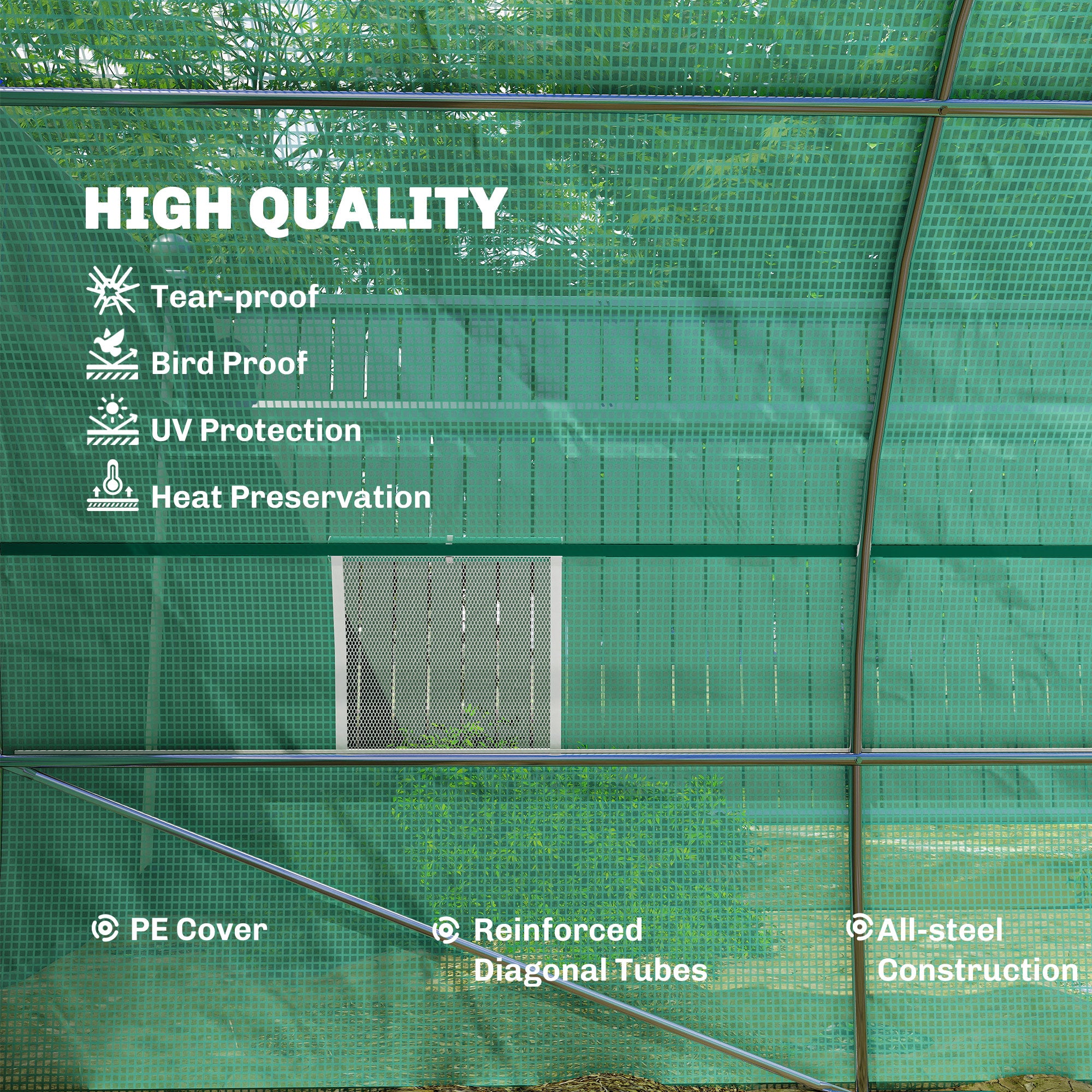 26' x 10' x 6.6' Large Walk in Tunnel Greenhouse Garden Plant Seed Green House Premium Steel Frame