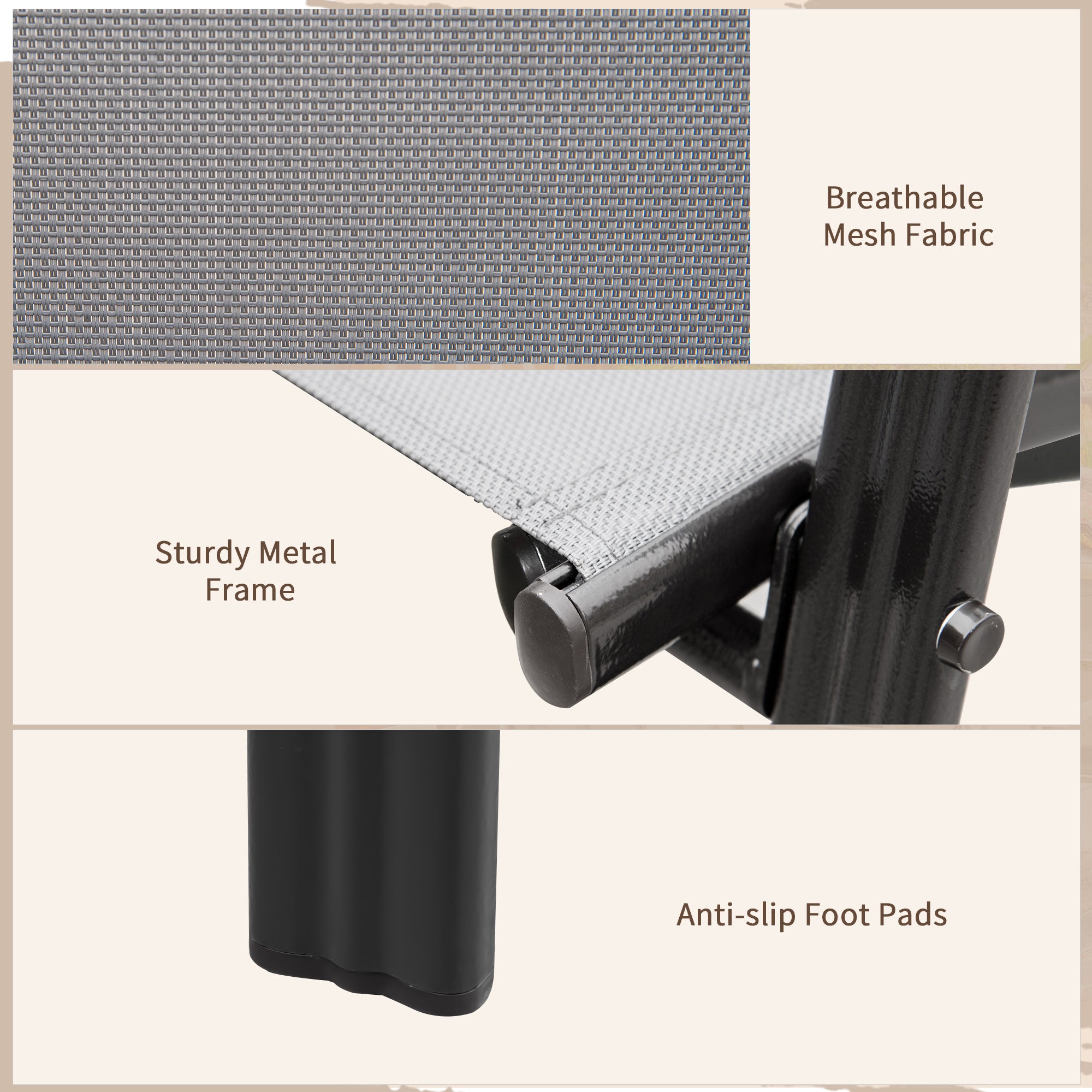 Set of 4 Outdoor Dining Chairs, Heavy Duty Stackable Patio Dining Set with Armrests for Balcony Garden, Dark Grey