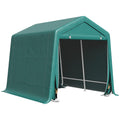 7.9' x 6.6' Garden Storage Tent, Patio Storage Shelter w/ Metal Frame and Double Zipper Doors, Green