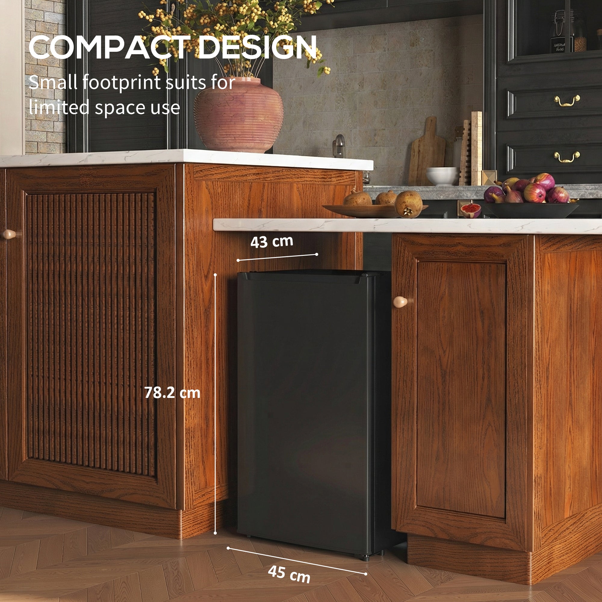 2.1 Cu. Ft. Mini Freezer, Compact Upright Freezer with Reversible Door, Removable Shelf, Adjustable Temperature, Black