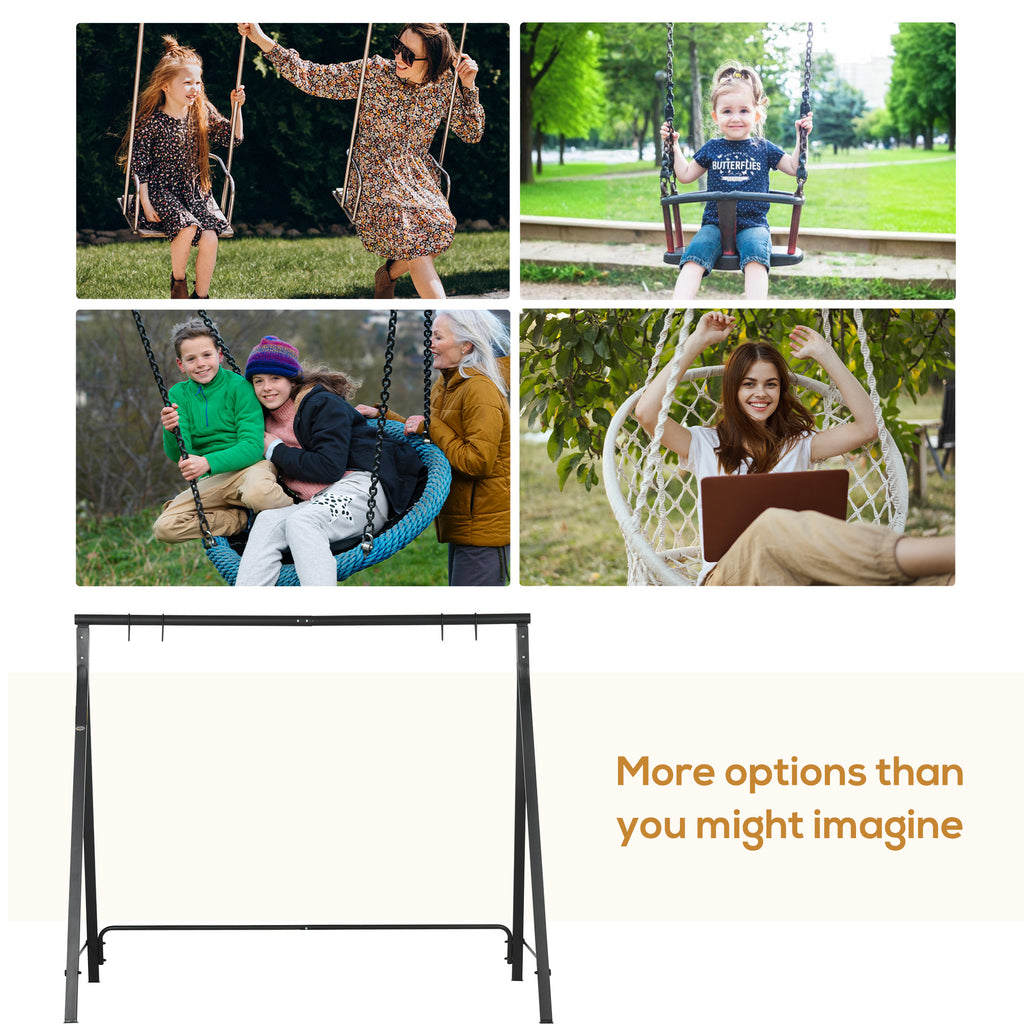 Metal Swing Stand Swing Frame, Hanging Chair Stand Only, 528 LBS Weight Capacity, for Backyard, Patio, Lawn, Black