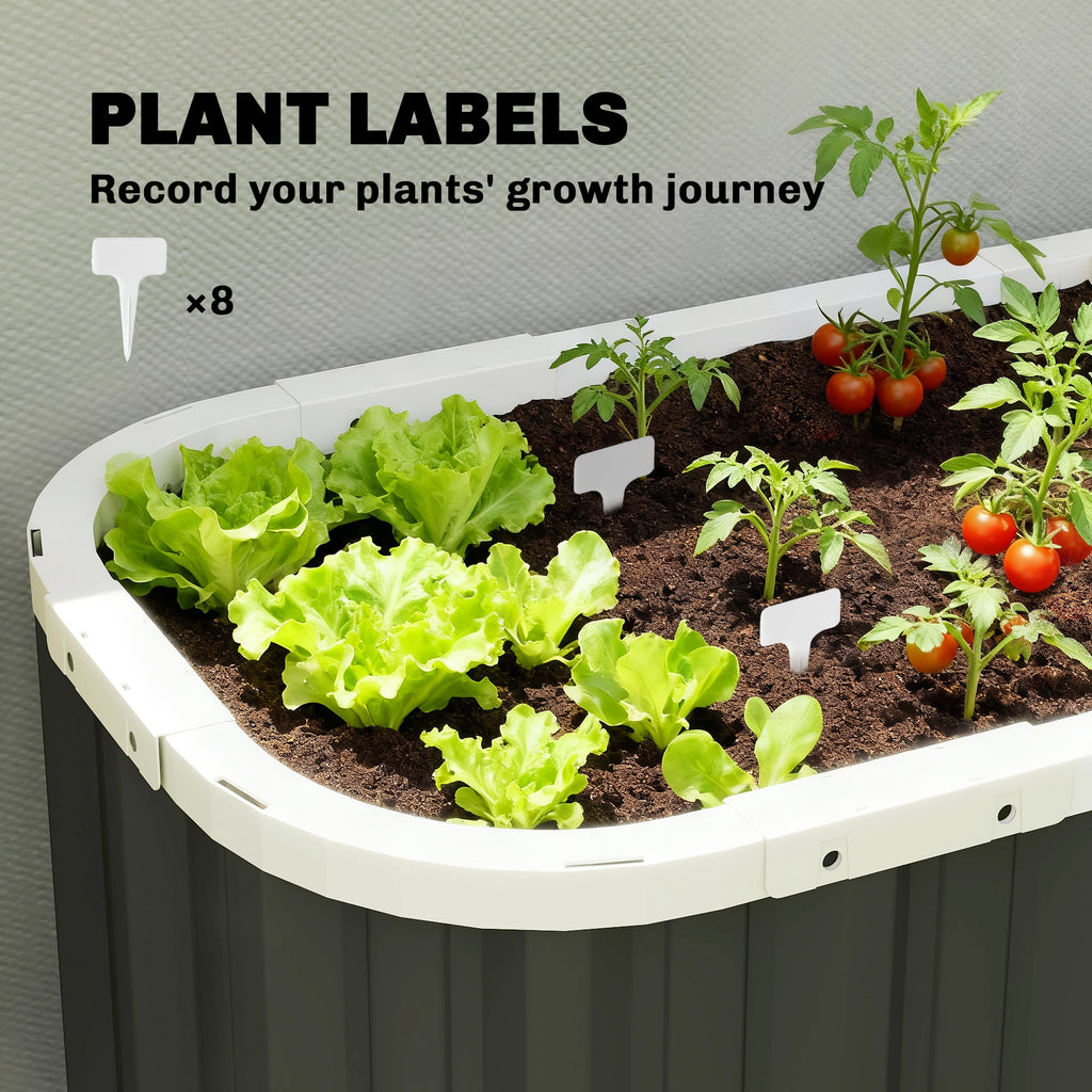 Galvanized Raised Garden Bed, Deep Root Planter Box, Outdoor Garden Bed with Plant Labels, 5' x 2' x 2', Dark Grey