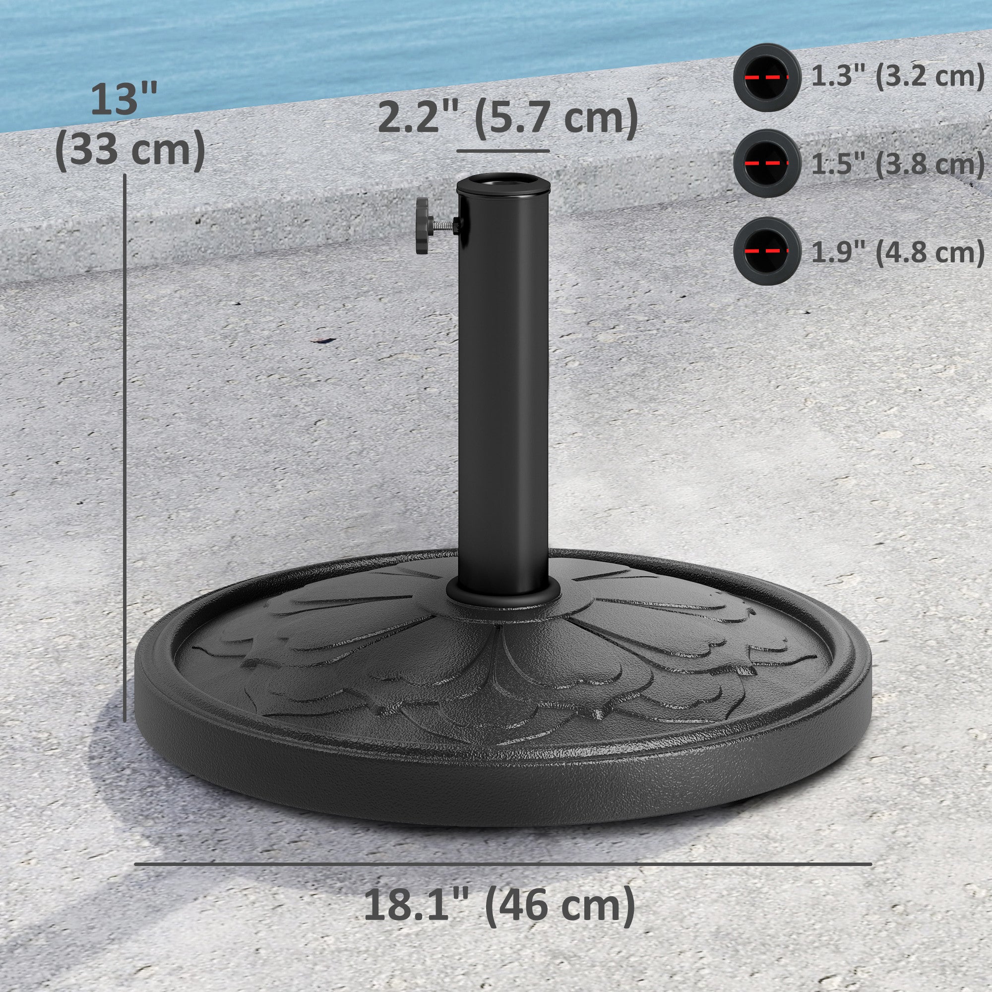 26 lbs Resin Round Patio Umbrella Base, Umbrella Stand Base, Outdoor Umbrella Stand for Outdoor, Lawn, Poolside
