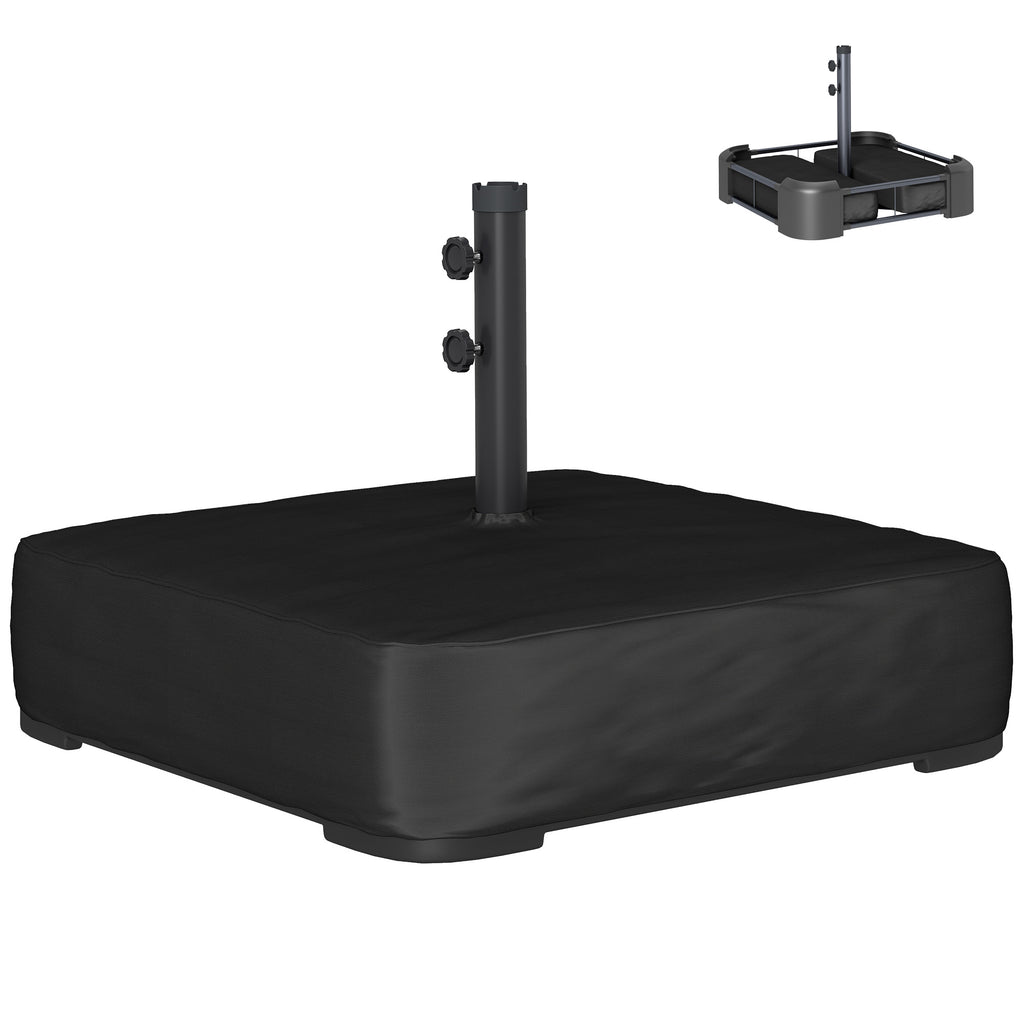 Garden Parasol Base 176 lbs Sand Filled Heavy Duty Stand for Cantilever Umbrellas and 1.89" Poles Black