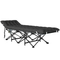 26.8" Wide Folding Bed, Camping Cot for Adults with Cushion, Carry Bag, Max Load 330 LBS, Black