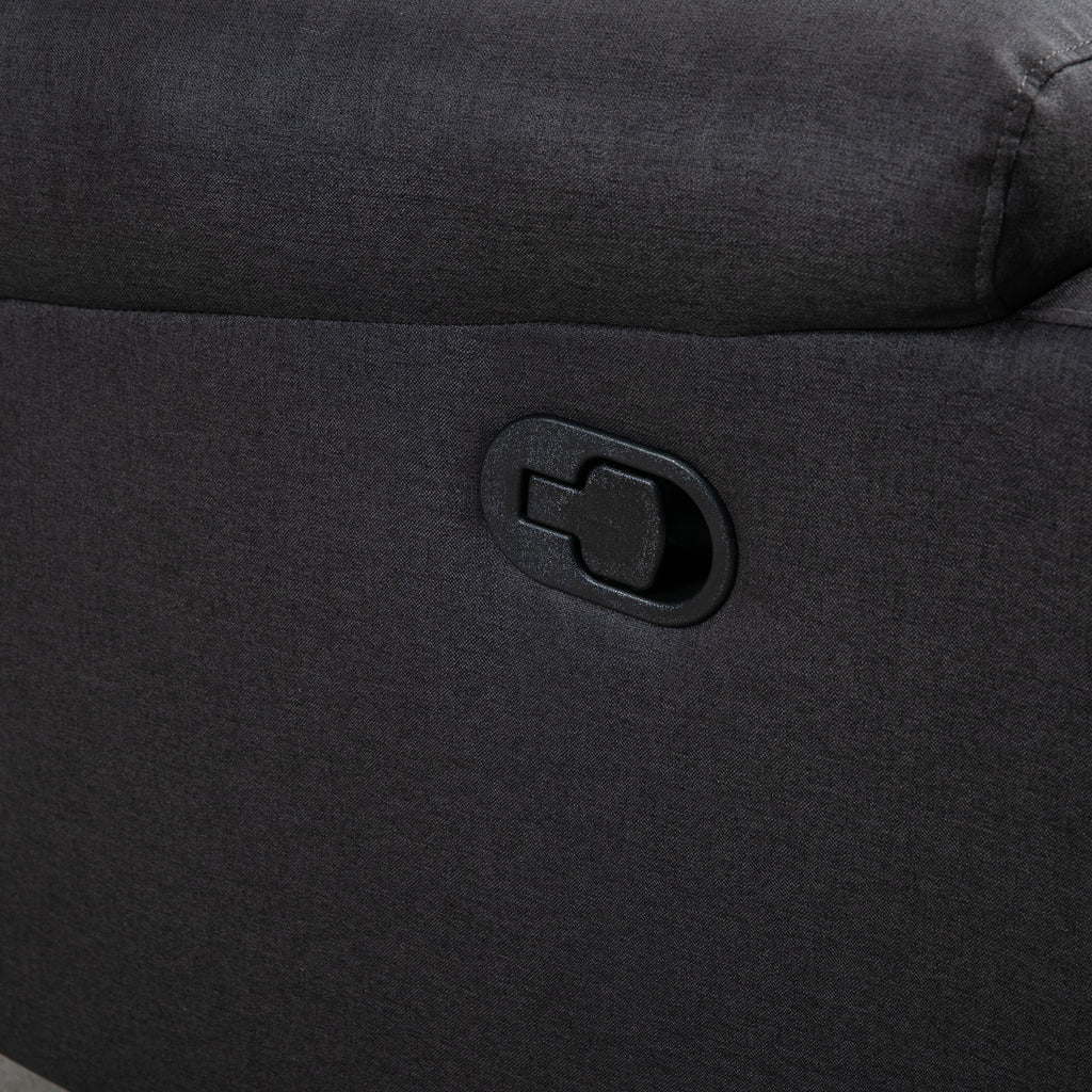 2 Seater Reclining Chair, Loveseat Recliner Sofa with Footrest and Split Backrest, Dark Grey