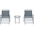 3 Pieces Outdoor Bistro Set, Folding Patio Table and Chairs with Tempered Glass Tabletop for Garden, Deck & Backyard