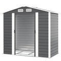 7' x 4' Outdoor Storage Shed, Metal Garden Shed with Lockable Doors and Gloves for Backyard, Garden, Patio, Dark Grey
