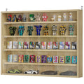 5-storey Display Cabinet, Shot Glass Display Case, Glass Curio Cabinet with 2 Glass Doors and 4 Adjustable Shelves, Oak