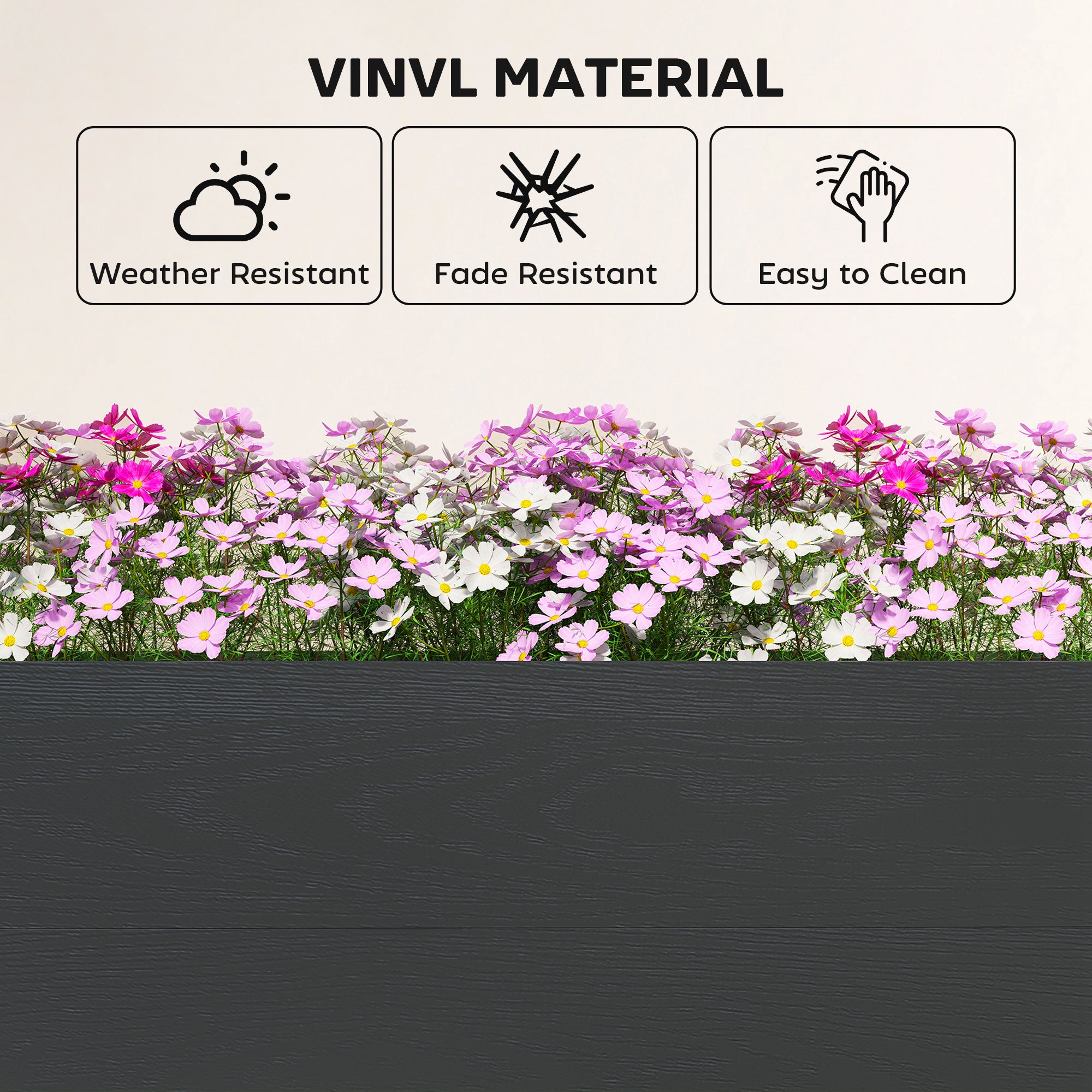 Vinyl Raised Garden Bed Kit, 3-Tier Elevated Garden Box with Open Bottom, DIY Assembly, Outdoor Raised Planter Box