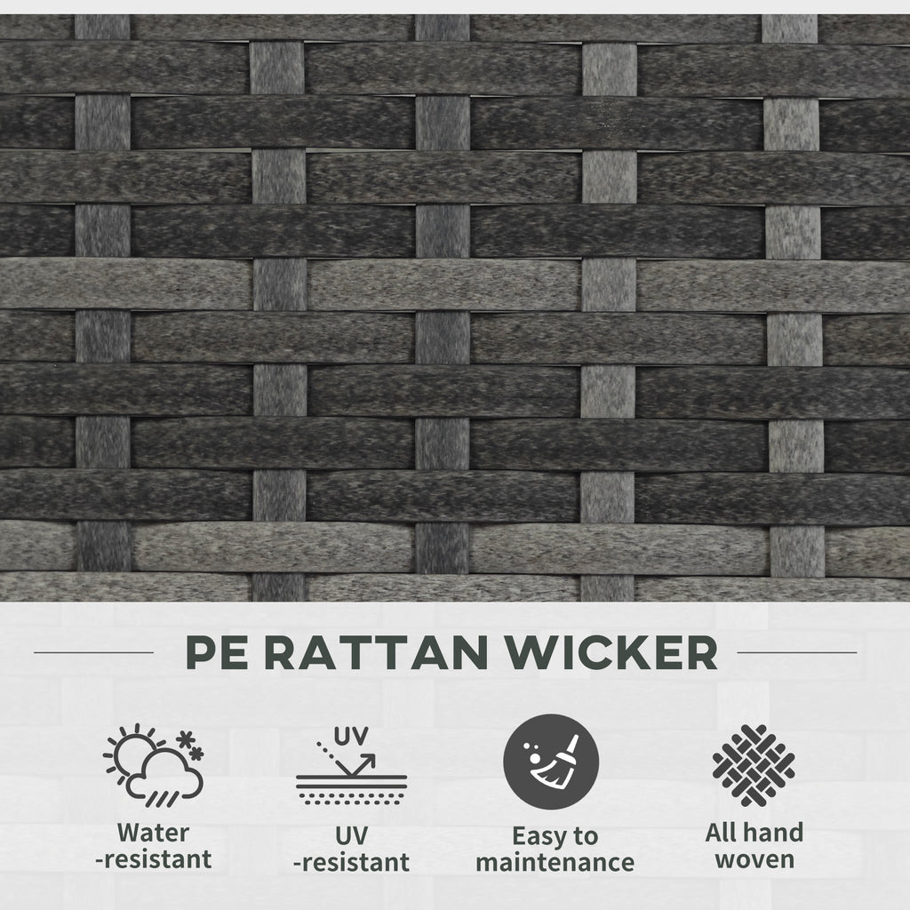Wicker Raised Garden Bed with Trellis, 42" Tall Outdoor Planter Box, Mixed Grey