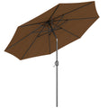 10' x 8' Round Market Umbrella, Patio Umbrella with Crank Handle and Tilt, Outdoor Parasol for Garden, Bench, Lawn, Coffee