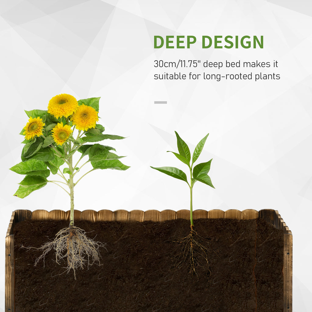 40" x 16" x 12"  Wooden Raised Garden Bed, Raised Planter Box, Planter Raised Bed with Drainage Holes, Natural